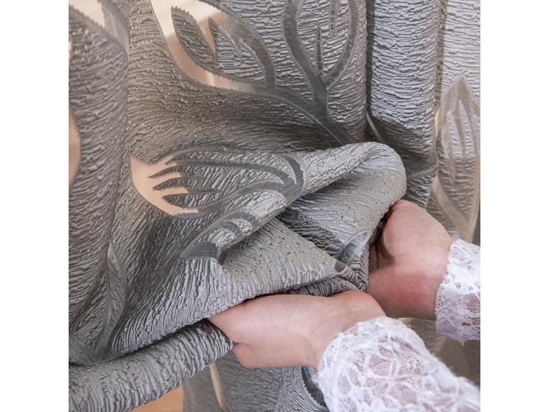 NAPEARL Home Decoration Living Room Curtains Window Treatments Jacquard Leaf Carousel 1