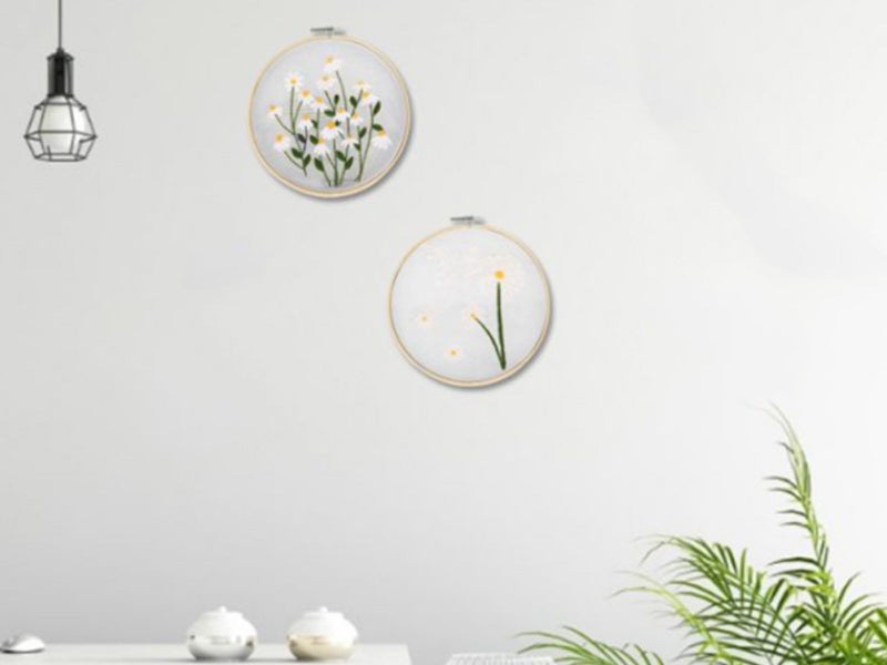 2X Style 1+2 DIY Plants Pattern Transparent Embroidery Kit Beginner Craft Set Carousel 5