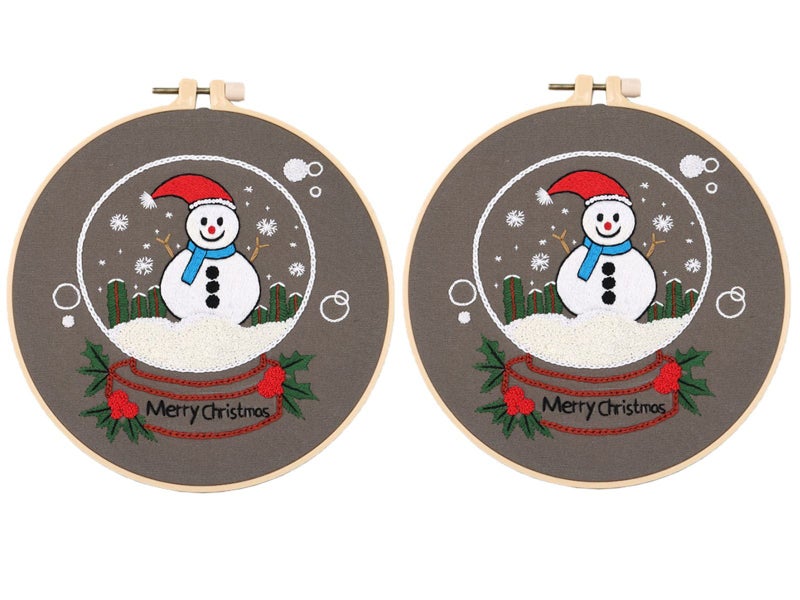2 X Style 5 DIY Christmas Embroidery Kit for Beginners Xmas Home Decor Gift Idea Carousel 1