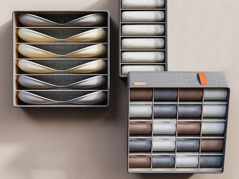 2 X Set of 3Pcs Bra Underwear Organizer Closet Storage Box Drawer Socks Divider Carousel 2