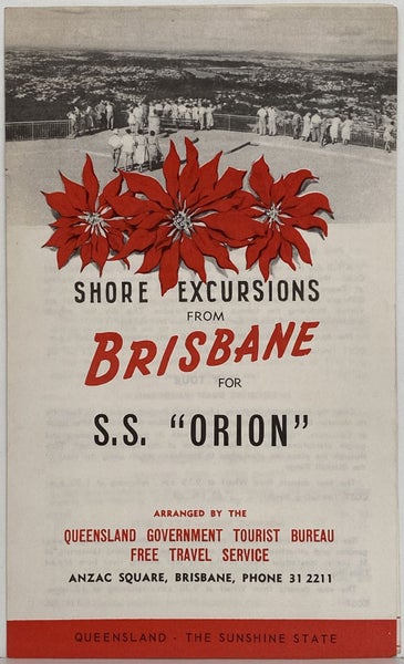 MARITIME MEMORABILIA: Shore excursions from Brisbane for S.S Orion 1940s Carousel 1