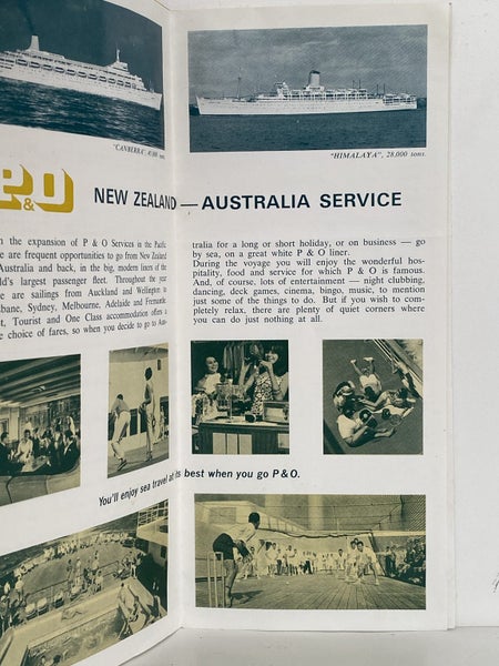 MARITIME MEMORABILIA: P&O Line - Trans Tasman Information Flyer 1967 Carousel 2
