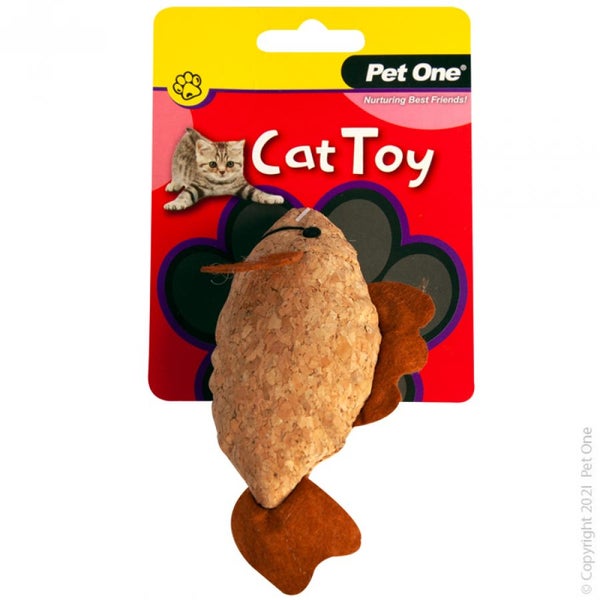 Pet One Cat Toy - Plush Cork Fish 12cm Carousel 1