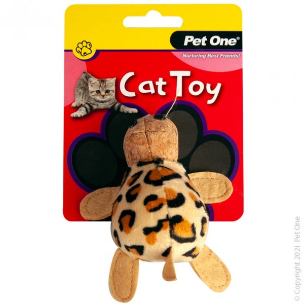 Pet One Cat Toy - Plush Leopard Tortoise 10.5cm Carousel 1