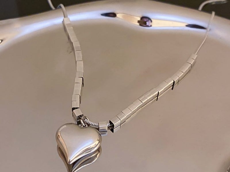 Geometric Necklace Heart Pendant Necklace Carousel 1