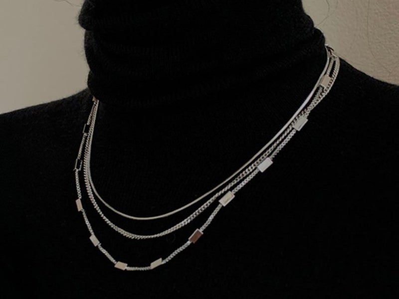 Three-layered Necklace Geometric Irregular Design Fashion Necklace Carousel 1