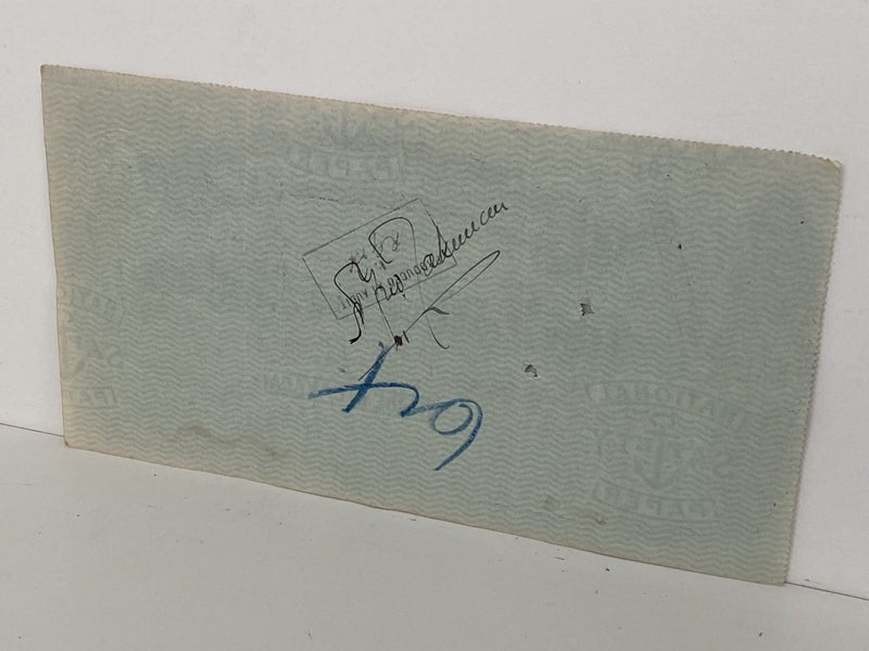 OLD BANKING MEMORABILIA: Bank cheque issued by BNZ Bank, Feilding 1927 Carousel 3