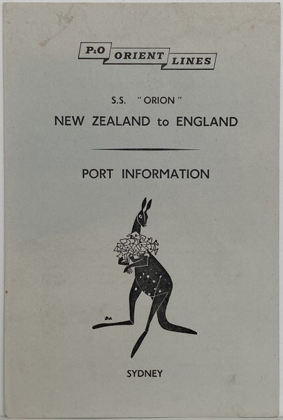 MARITIME MEMORABILIA: P&O Orient Lines - Port Information for Sydney 1962 Carousel 1