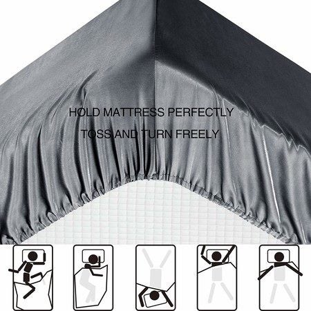 4 Piece Satin Bedding Sheet Pillowcase Sets Luxury Rich Silk Silky Super Soft Carousel 2