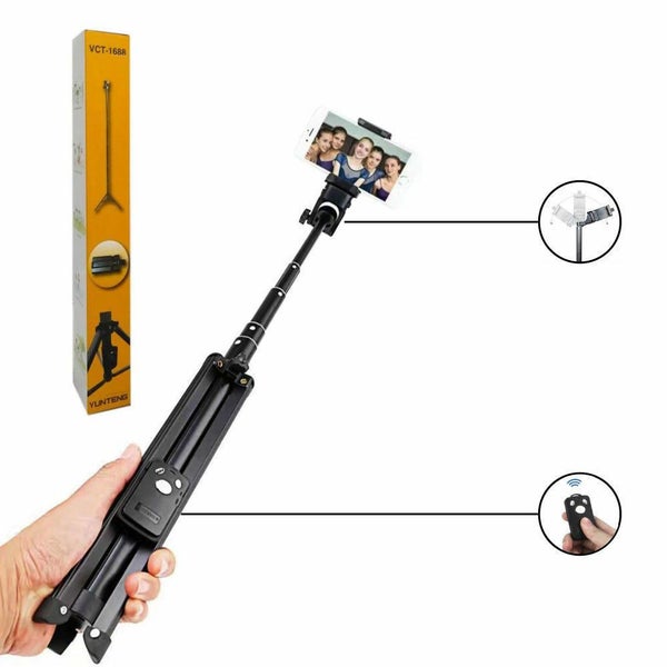 YUNTENG VCT-1688 Strong Tripod Selfie Stick +Bluetooth Remote for iPhone Samsung62994465855107111
