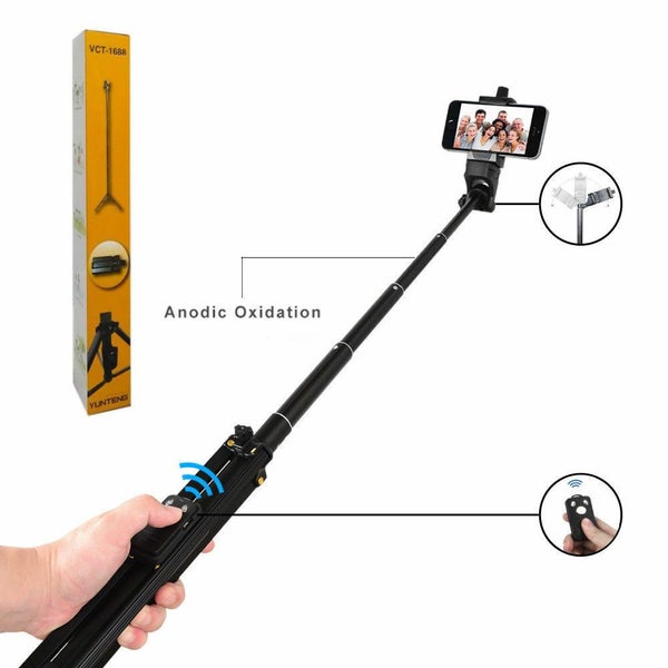 YUNTENG VCT-1688 Strong Tripod Selfie Stick +Bluetooth Remote for iPhone Samsung62994465855107114