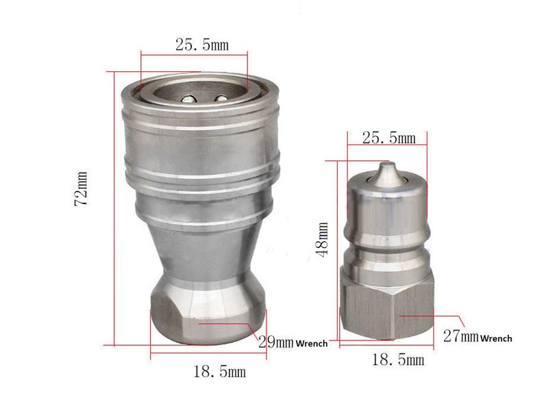 Quick Disconnect Hydraulic Coupler Set Carousel 8