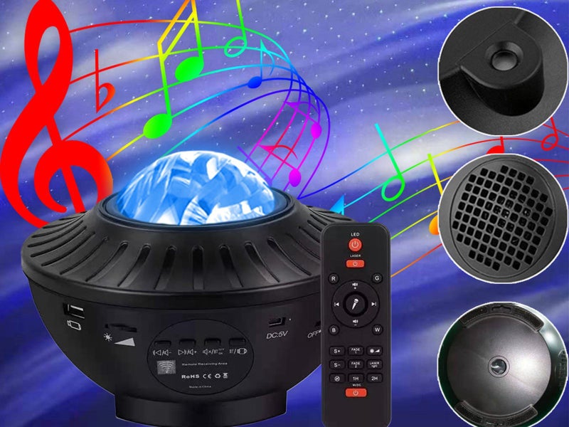 Bluetooth USB Remote Control Music Player LED Aurora Borealis Projection Lamp Carousel 1