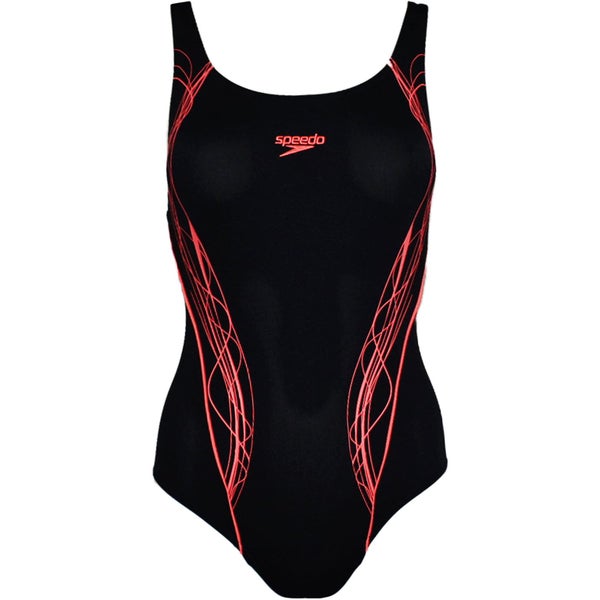 Speedo Womens Panel Muscleback One Piece Swimming Costume - 30 Carousel 1