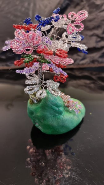 Copper Wire Tree All Seasons, colourful tree, Handmade Gift Carousel 1