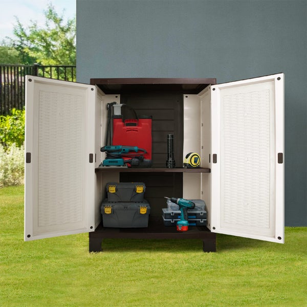 Livsip Outdoor Storage Cabinet Box Garden Garage Cupboard Adjustable Lockable Carousel 2