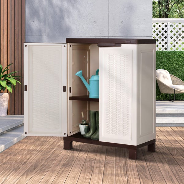 Livsip Outdoor Storage Cabinet Box Garden Garage Cupboard Adjustable Lockable Carousel 11