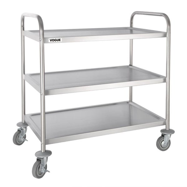 Vogue Stainless Steel 3 Tier Clearing Trolley Large F995 Carousel 1
