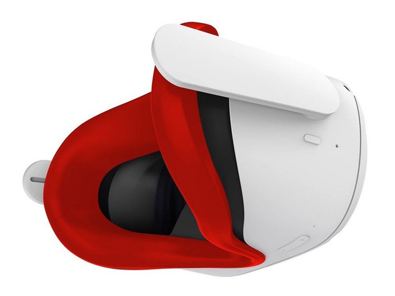 VR Silicone Face Cover Lens Cover with Joystick Cover for Oculus Quest 2 Red Carousel 2