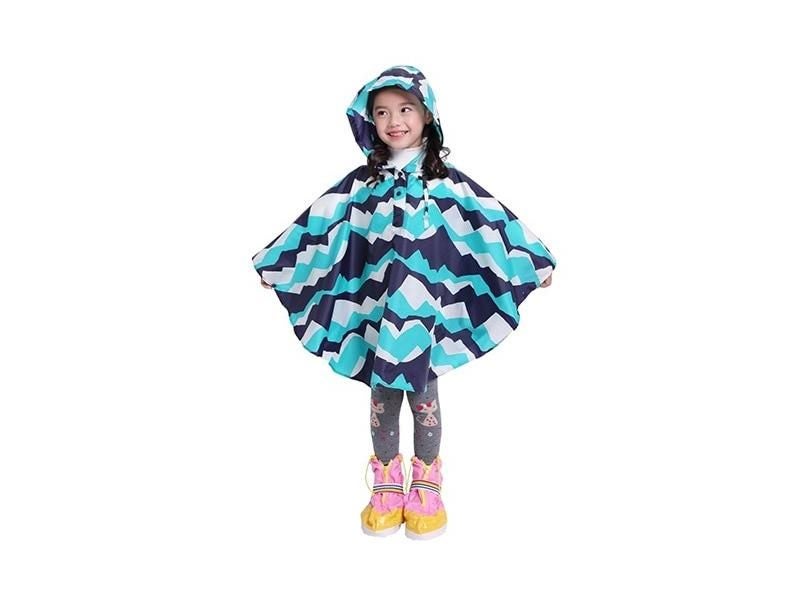 Freesmily Kids Stylish Rain Poncho Waterproof Rain Jacket Coat For Girls Boys Carousel 1