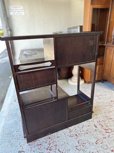 Vintage Solid Rosewood Oriental Display Cabinet Carousel 17