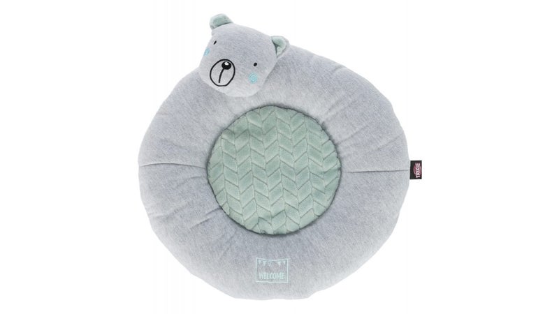 Trixie Junior Lying Mat Bear Cat Small Dog Bed 40cm Grey/Mint Carousel 1