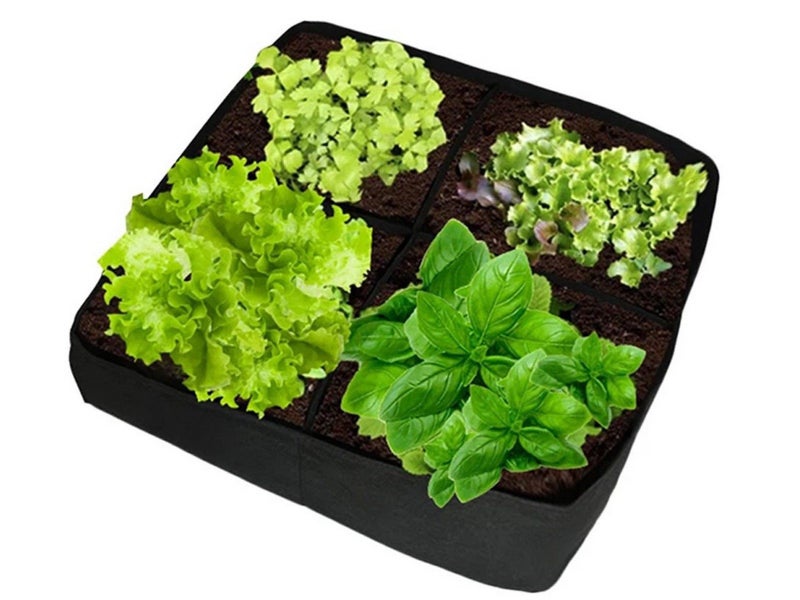 1 X 4 Grids Felt Grow Bag Garden Plant Seedling Bags Vegetable Planting Pouch Carousel 1
