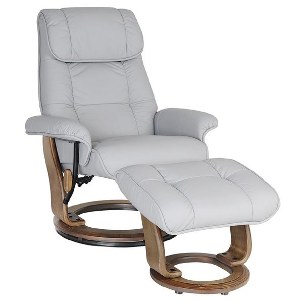 Mursa Leather Chair & Stool Silver Grey Carousel 1