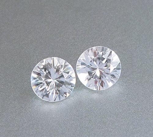 1.34CT EXCELLENT ROUND 100% NATURAL COLOURLESS WHITE ZIRCON PAIR Carousel 1