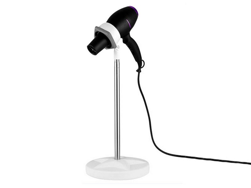 2 In 1 Adjustable Hair Dryer Stand Phone Holder Hands Free Dryer Holder Grey Carousel 2