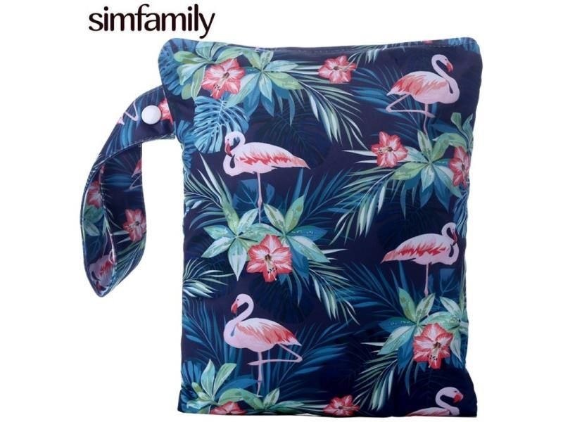 [simfamily]1PC Diaper Wet Bag PUL Diaper Bag 7.5"x10" Reusable Carousel 1