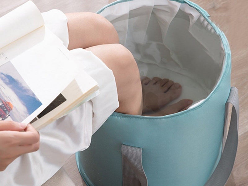 Outdoor Travel Foldable Foot Bath Bucket Portable Foot Spa Soaking Bucket Blue S Carousel 3