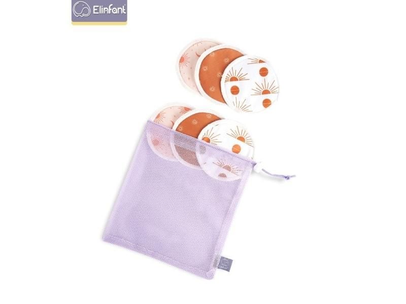 Elinfant Waterproof 10cm Bamboo Breastfeeding Pad Reusable Nursing Pads 6pcs Carousel 2