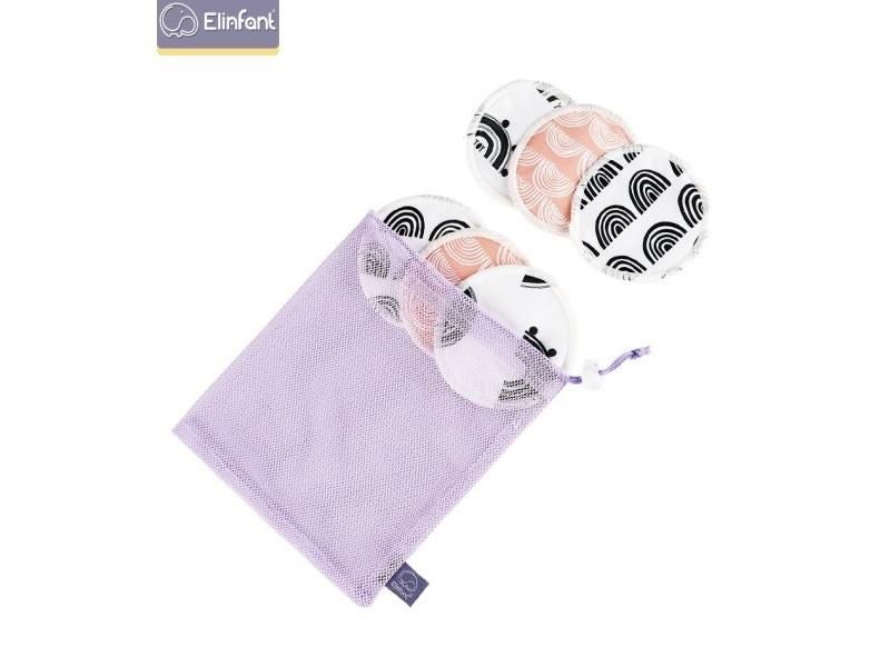 Elinfant Waterproof 10cm Bamboo Breastfeeding Pad Reusable Nursing Pads 6pcs Carousel 1