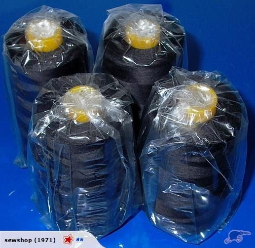 4 X Cones Black Overlocking Thread (5000 Yds each)62863867724802115