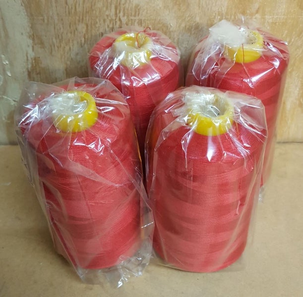 4 X Cones Red Overlocking Thread (5000 Yds each)62863867719297114