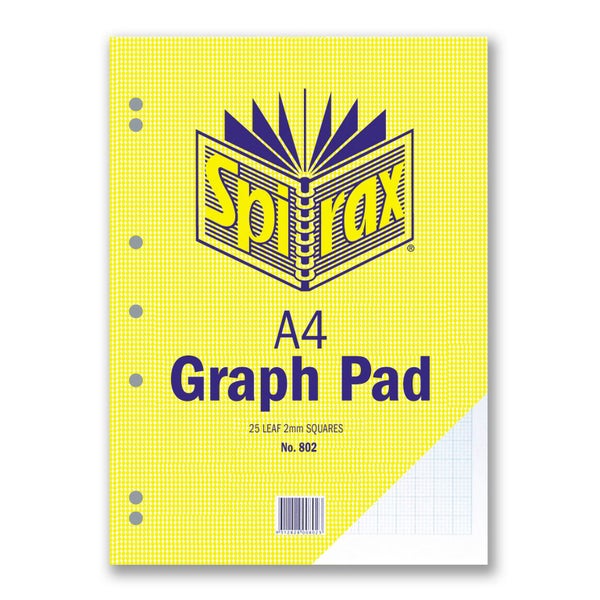 Spirax 802 Graph Pad 2mm A4 T/O 25 Leaf Carousel 1