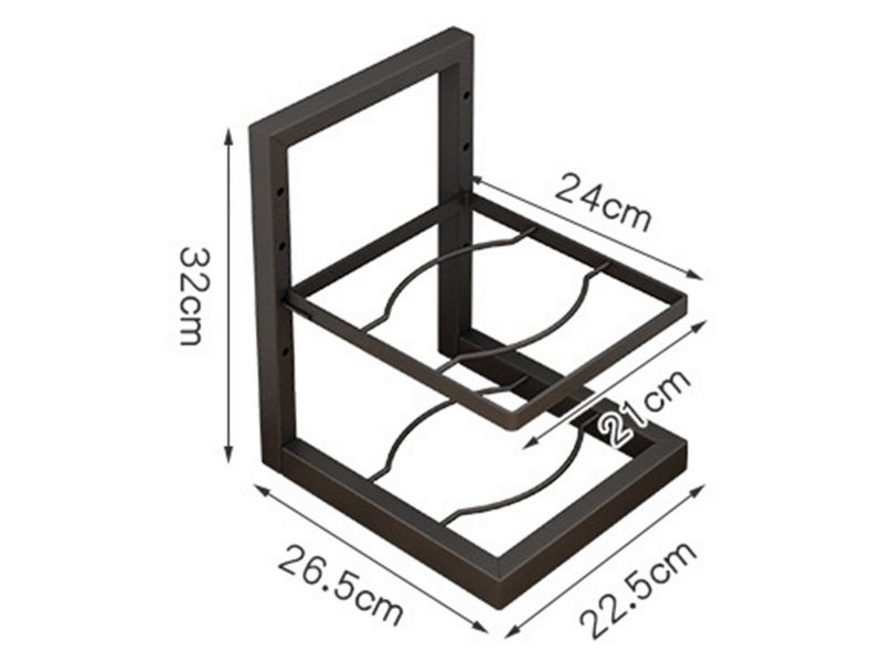2-Tier Kitchen Frying Pan Organizer Holder Pot Storage Rack Cookware Shelf Carousel 4