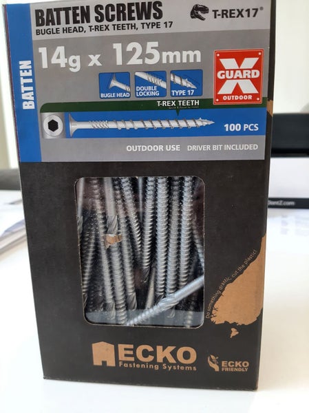 Bugle Batten Screws 14G x 125mm Galvanised 100 pack Carousel 1