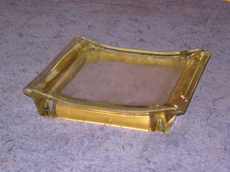 1920s - 30s ? Old Glass Ashtray Red No 129722 - Old Advertising Has gone Carousel 1