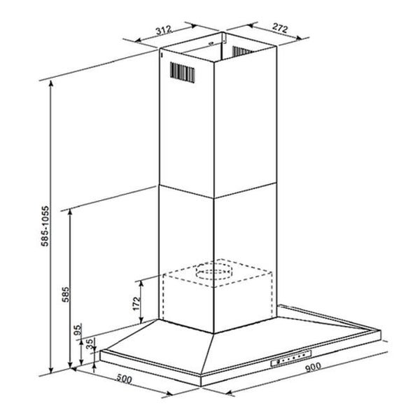Robinhood RWD 900 DC Motor Wall Canopy (RWD3CL9SSDC) Carousel 2