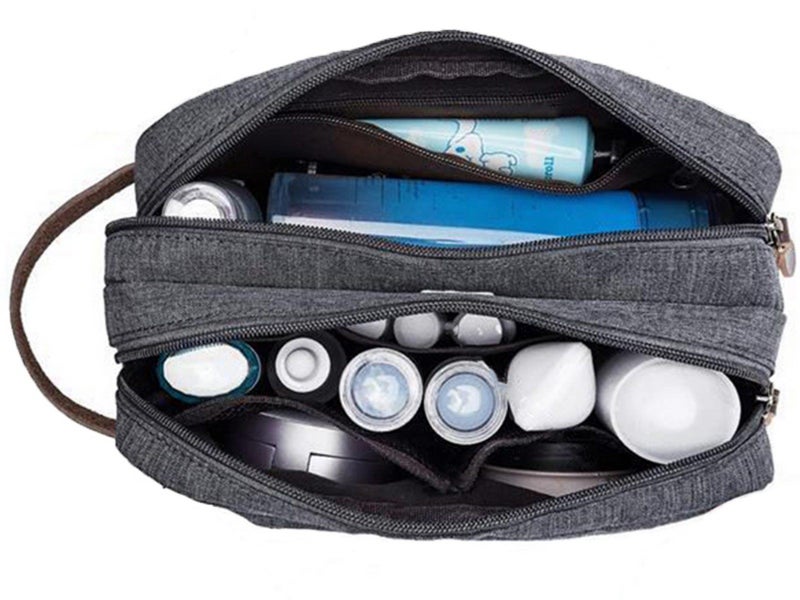 Travel Toiletry Wash Bag Shaving Bag Cosmetic Bags Makeup Bag Grey Carousel 2