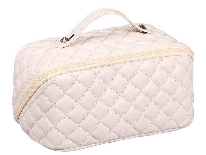 PU Leather Makeup Bags Travel Cosmetic Bag Skincare Bags Toiletry Bag White Carousel 2