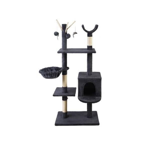Cat Tree 140Cm Trees Scratching Post Scratcher Tower Condo House Carousel 2