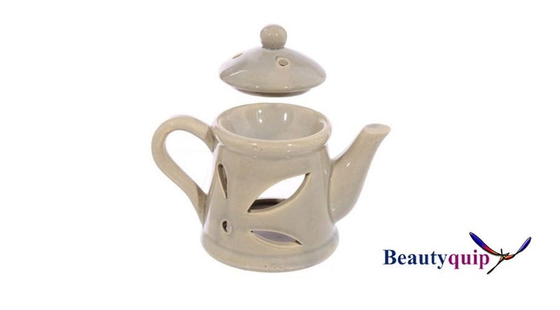 Ceramic Tea Pot Oil Burner with Lid - Sand Carousel 2