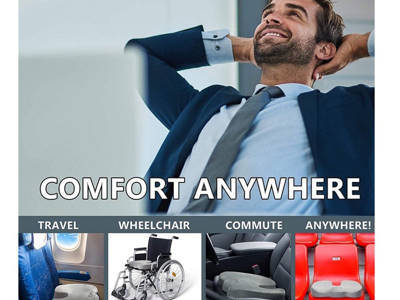 Gel Memory Foam Seat Cushion Orthopedic Back Pain Relief Pillow Car Seat Pad Carousel 2