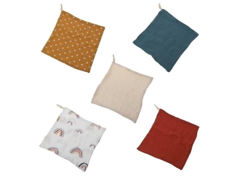 Baby Towels Muslin Cloth For Hand Face Saliva Bib Handkerchief Washcloth Carousel 1
