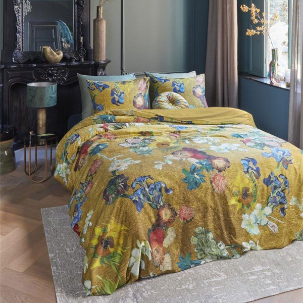 Bedding House Van Gogh Partout des Fleurs Gold Cotton Sateen Quilt Cover Set Carousel 1