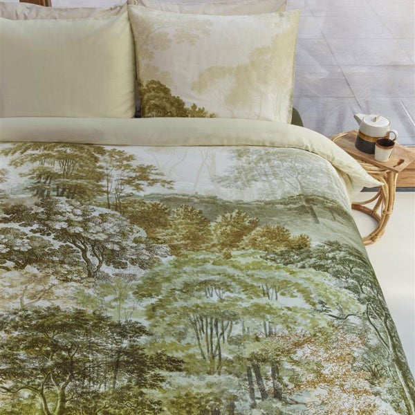 Bedding House Arcadia Green Cotton Sateen Quilt Cover Set Carousel 4