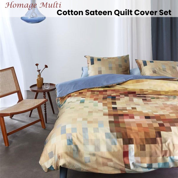 Bedding House Homage Multi Cotton Sateen Quilt Cover Set Carousel 2